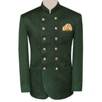 Deep green prince coat design with soft padding | Prince coat for mehndi event