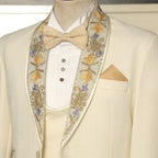 Off White Designer Tuxedo Suit for Wedding and Party  with Hand Embellishments | Tuxedo Suit