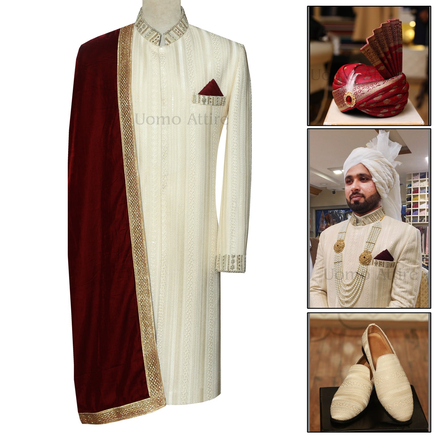 Designer Ivory Wedding Sherwani for Groom | Sherwani