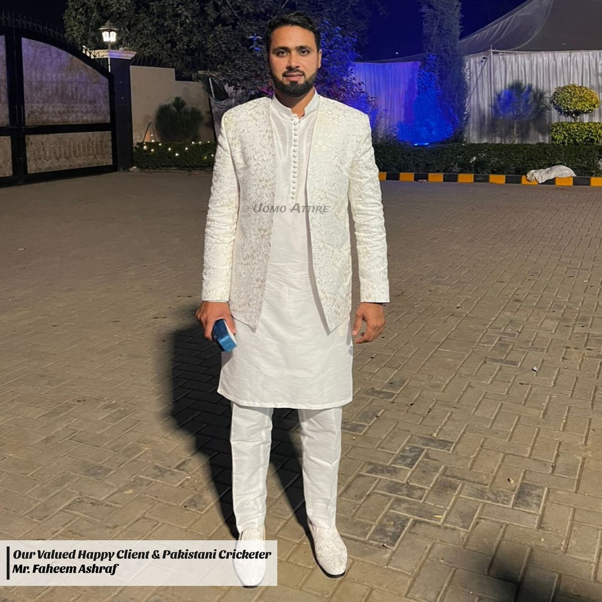 White Prince Coat Pakistan with Shalwar Kameez – Uomo Attire