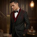 Black and Red Tuxedo Premium Men's Wedding & Evening Suit