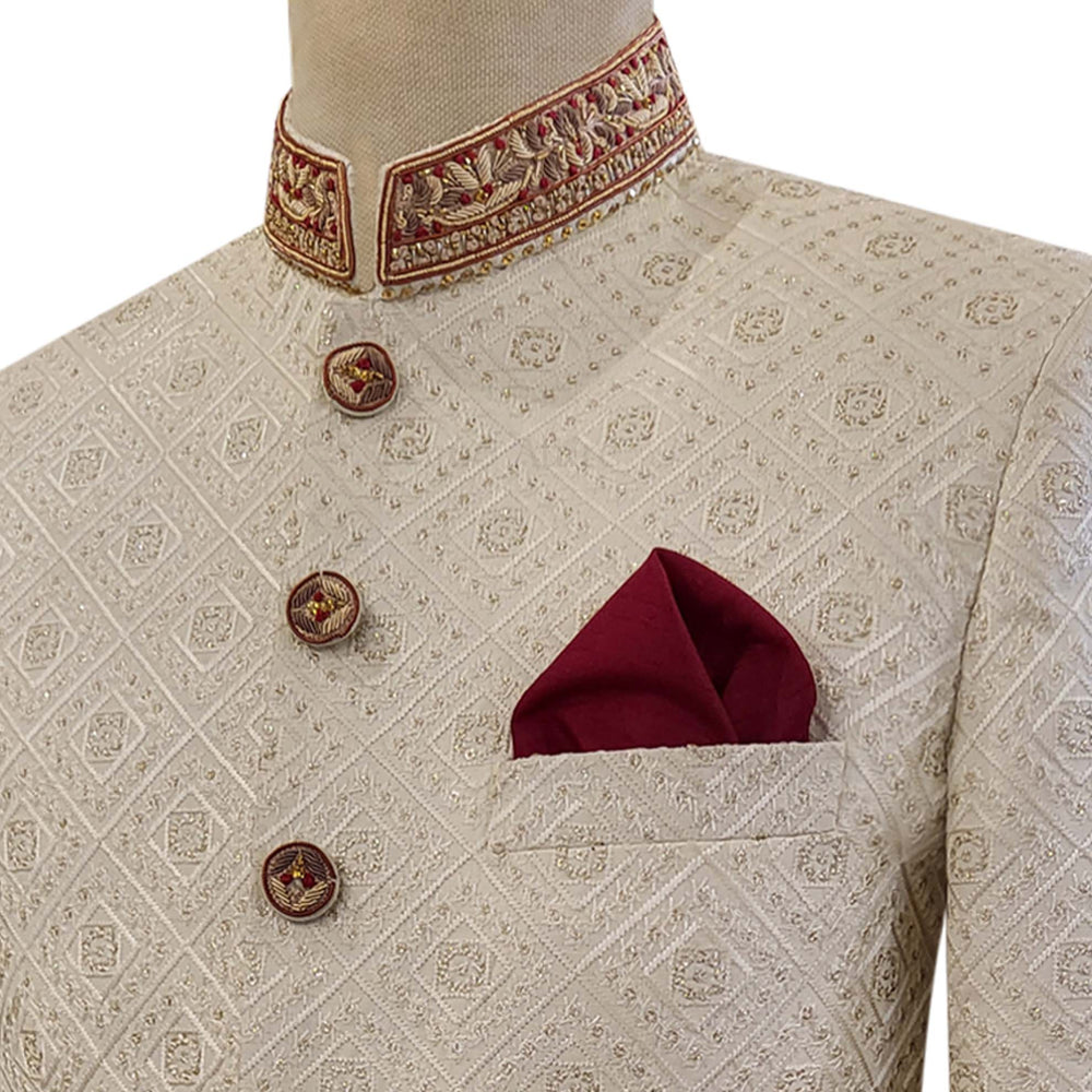 
                  
                    Fully embroidered fabric prince coat for groom 4
                  
                