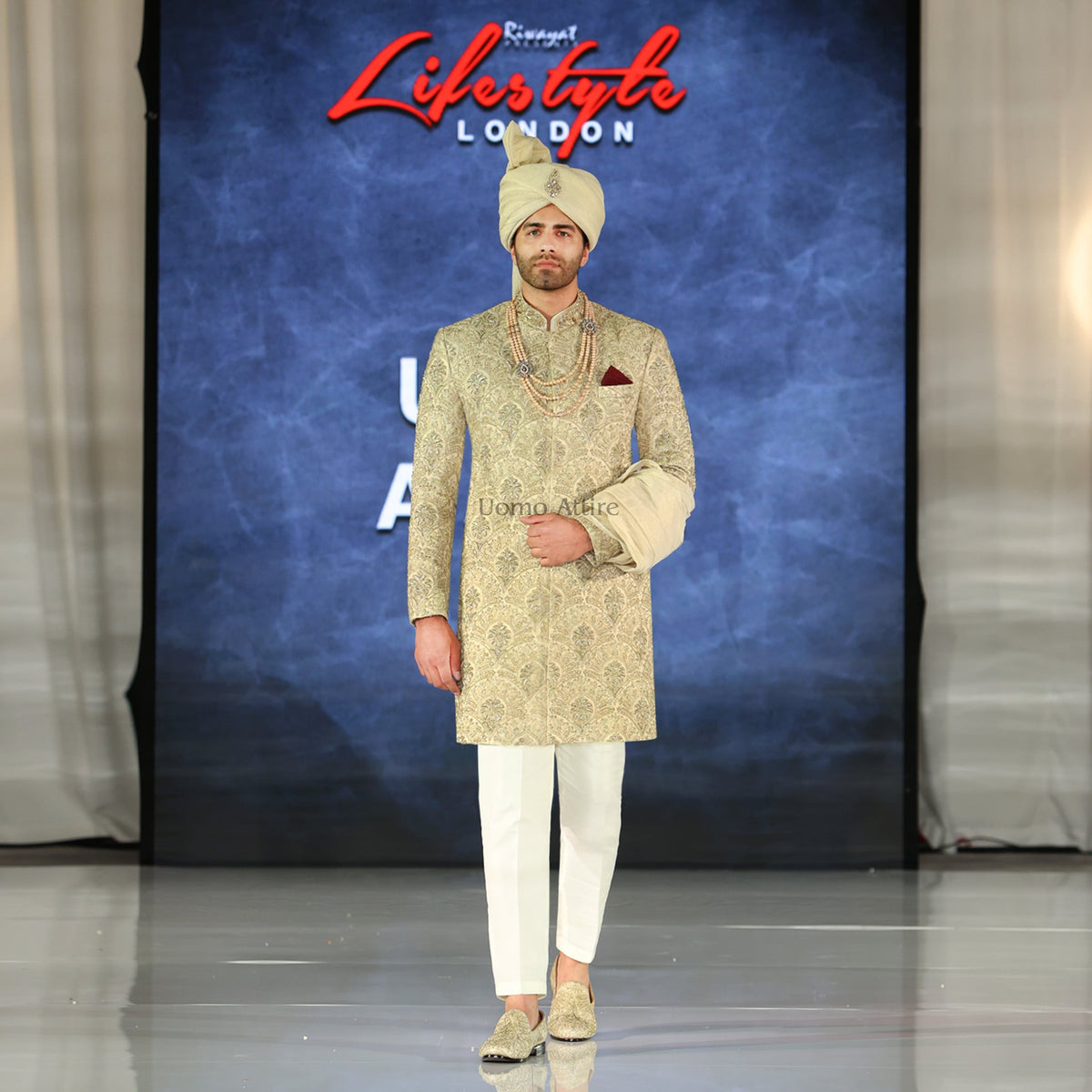 Golden Sherwani for Groom | Groom Wedding Sherwani