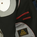 Black and Grey Contrast Shawl Lapel Tuxedo Suit Inside Fashion