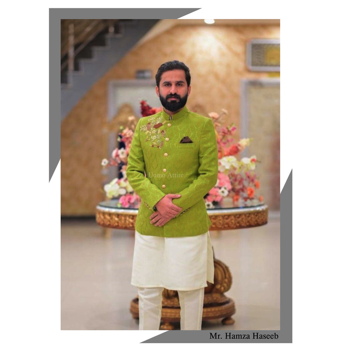 Custom made prince coat in pure soft karandi fabric | deep green prince coat in pakistan