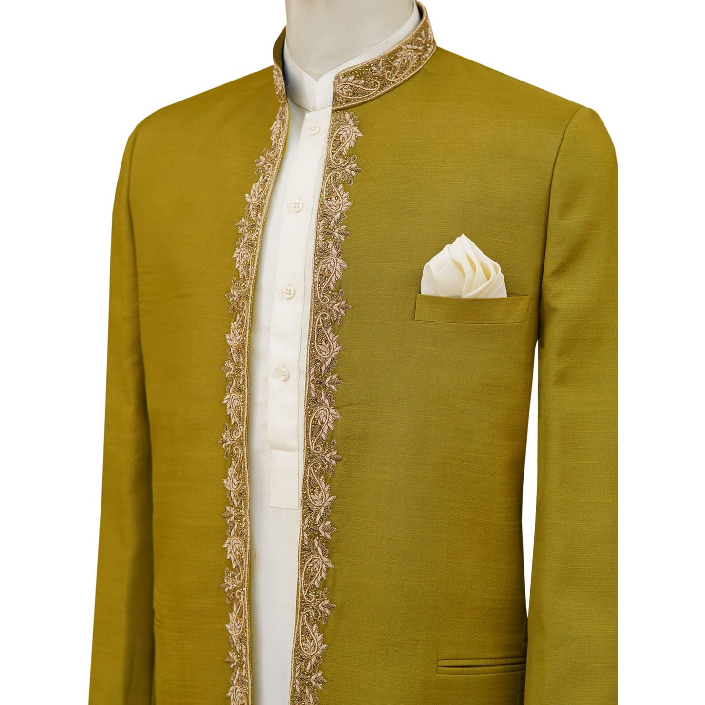 
                  
                    Hand-made prince coat for mehndi event | Deep green prince coat for mehndi 2
                  
                