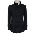 Herringbone wool custom tailored black winter jacket
