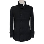Herringbone wool custom tailored black winter jacket
