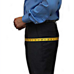Measuring hip circumference at the fullest point