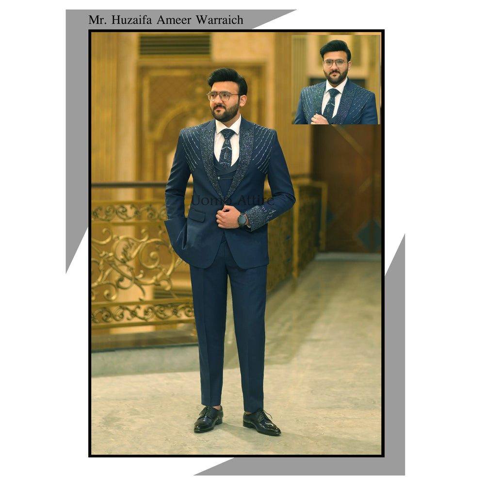 Designer Tuxedo Suit for Men | Navy Blue Tuxedo Suit