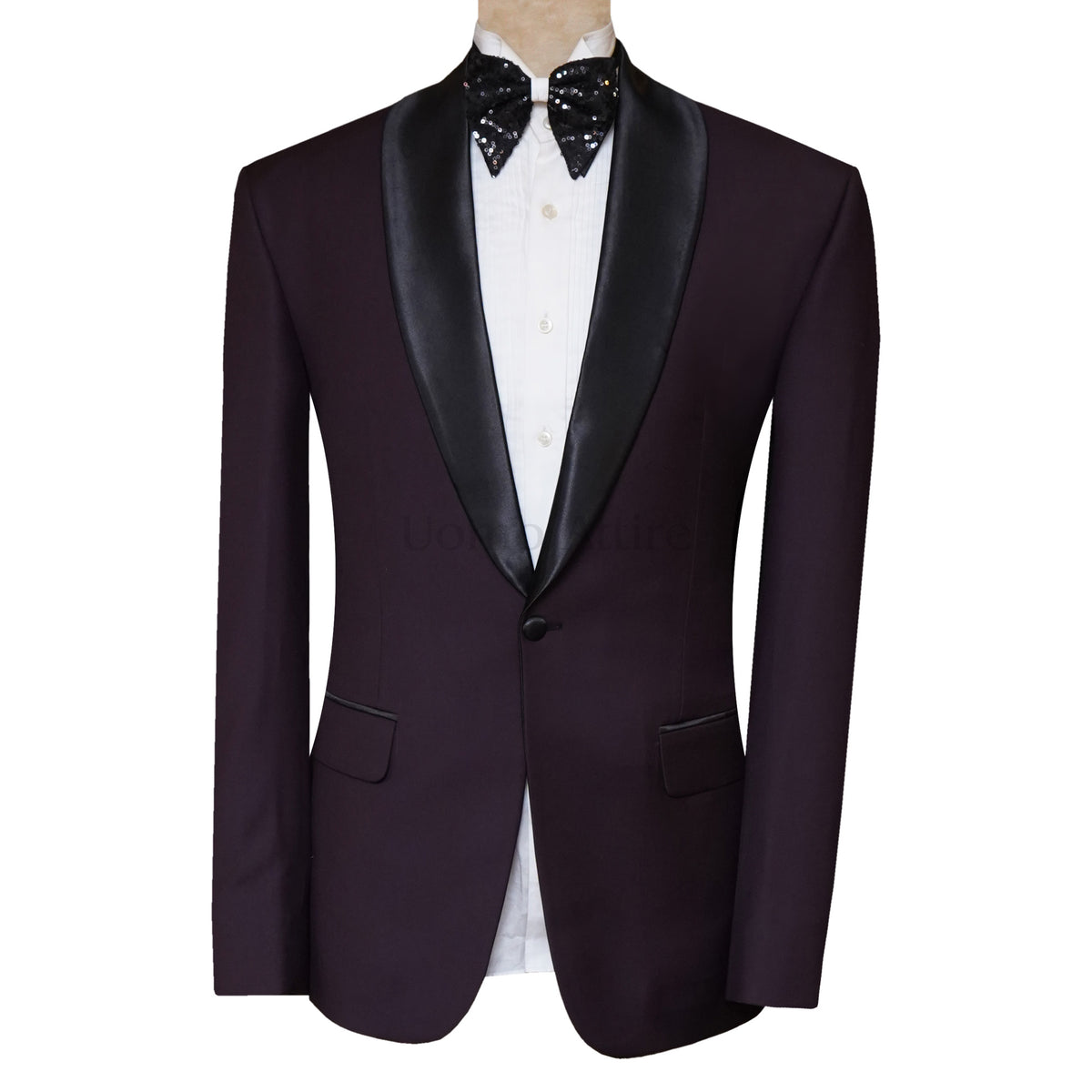 Italian Tropical Wool Maroon Tuxedo 2 Piece Suit