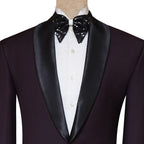 Italian Tropical Wool Maroon Tuxedo 2 Piece Suit for Black Shawl Lapel