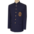 Italian woolen fabric navy blue luxury prince coat 2