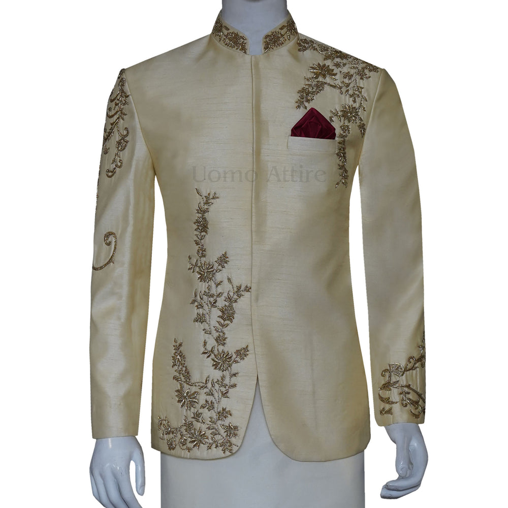 Ivory Color Wedding Prince Coat for Groom | Ivor Wedding Prince Coat in USA