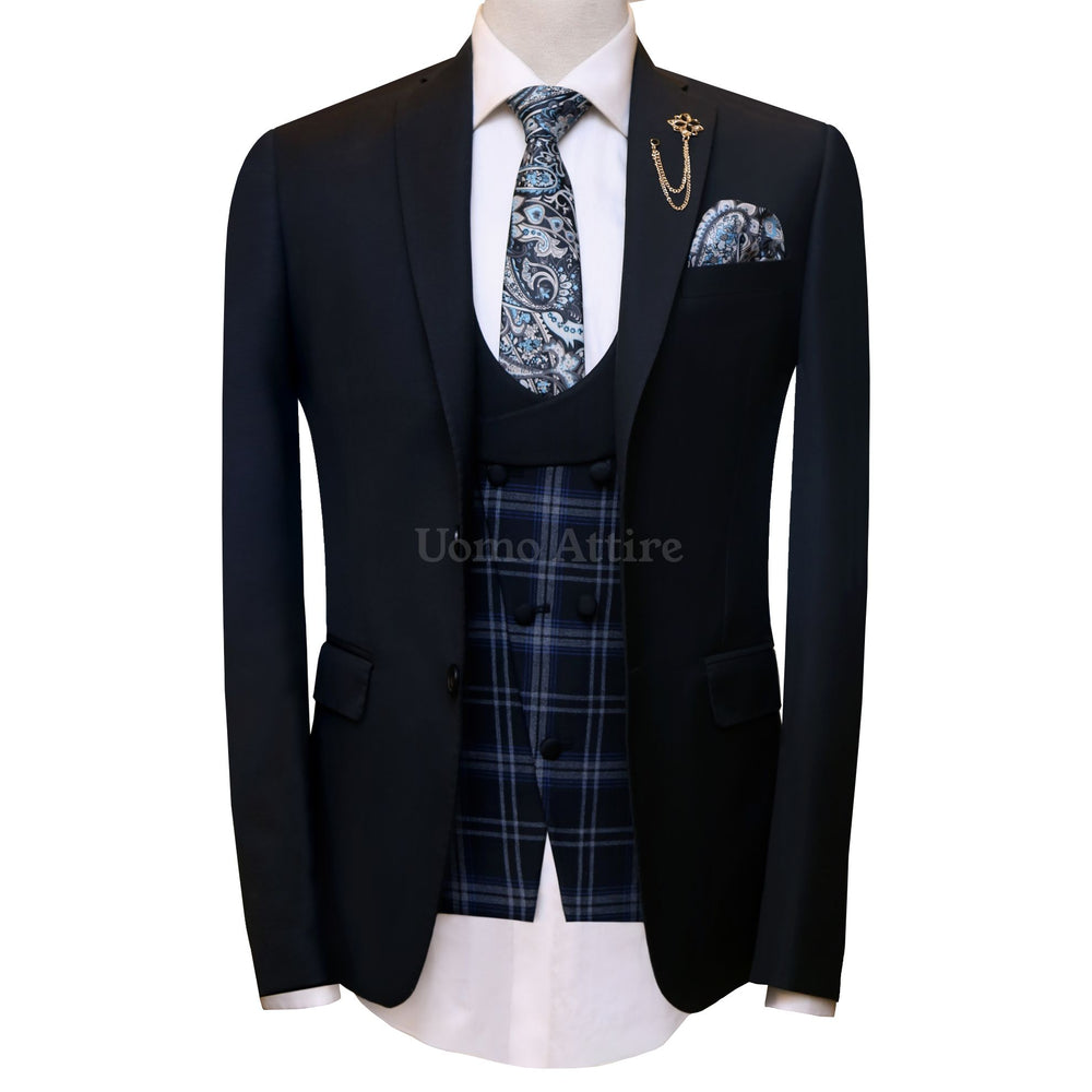 Three Piece Different Colour Waistcoat To Jacket Bespoke Three