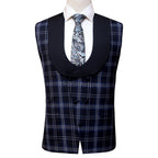 Black Wedding Suit for men in US | Custom made black wedding suit with Check Vest in USA