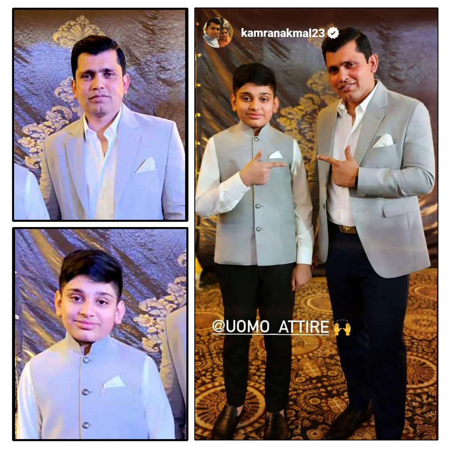 Kamran Akmal and Ayaan Akmal in customized suits designed by UomoAttire