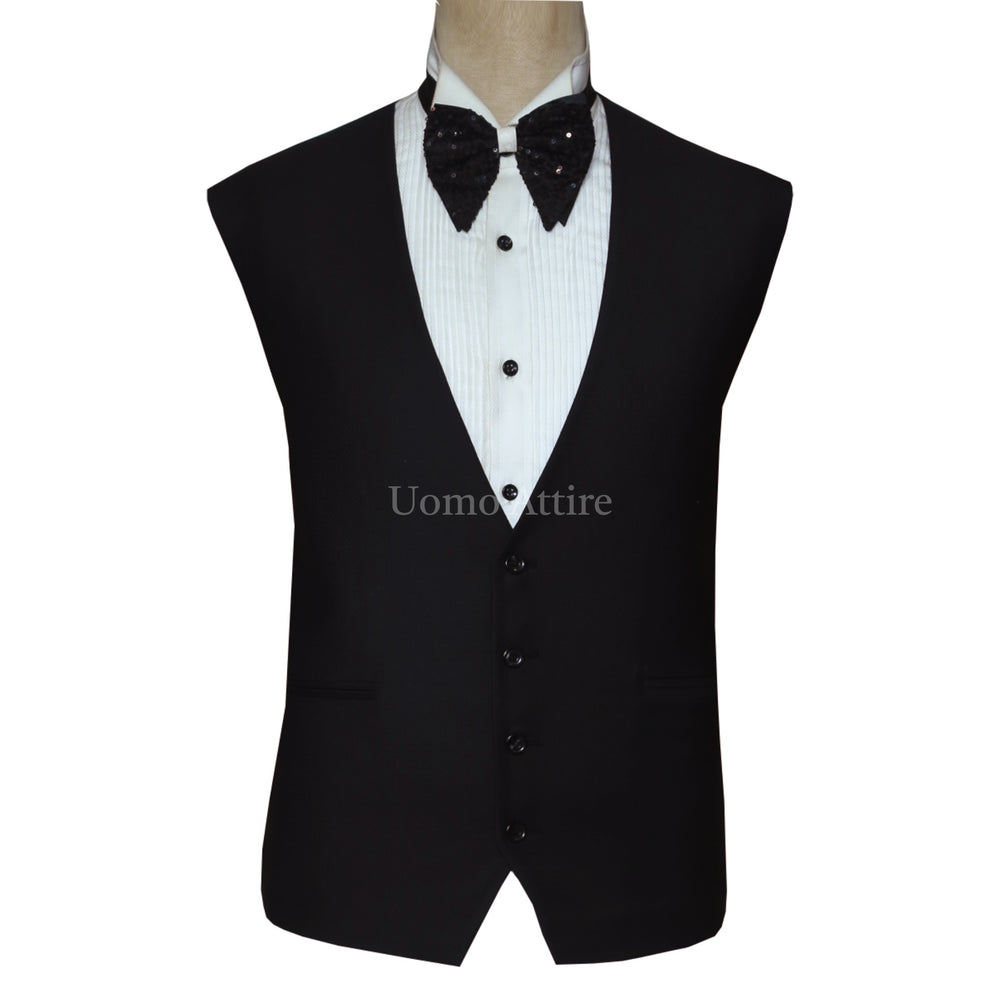 
                  
                    Designer Grey Tuxedo with Black Contrast Style - Black Vest
                  
                