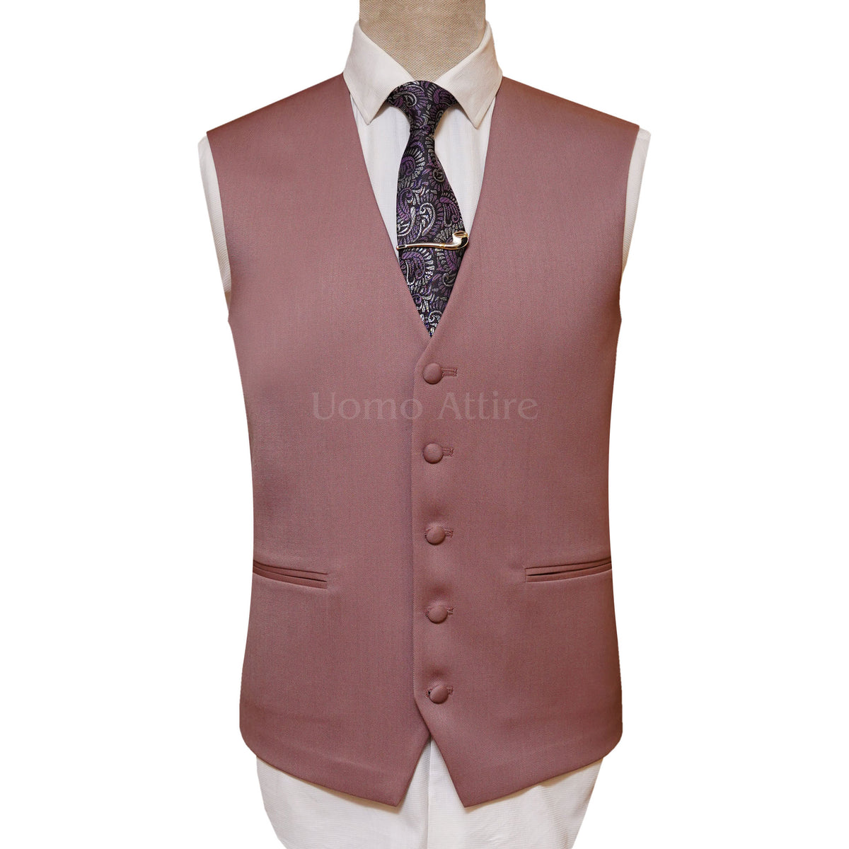 Light Pink Mens Bespoke Vest