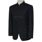 Limited edition fully embellished jet black prince coat | Black prince coat for wedding 2