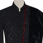 Luxurious Black Embellished Wedding Sherwani for Groom | Black Sherwani Package for Groom
