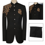 Luxurious Black Prince Coat for Men with Pants