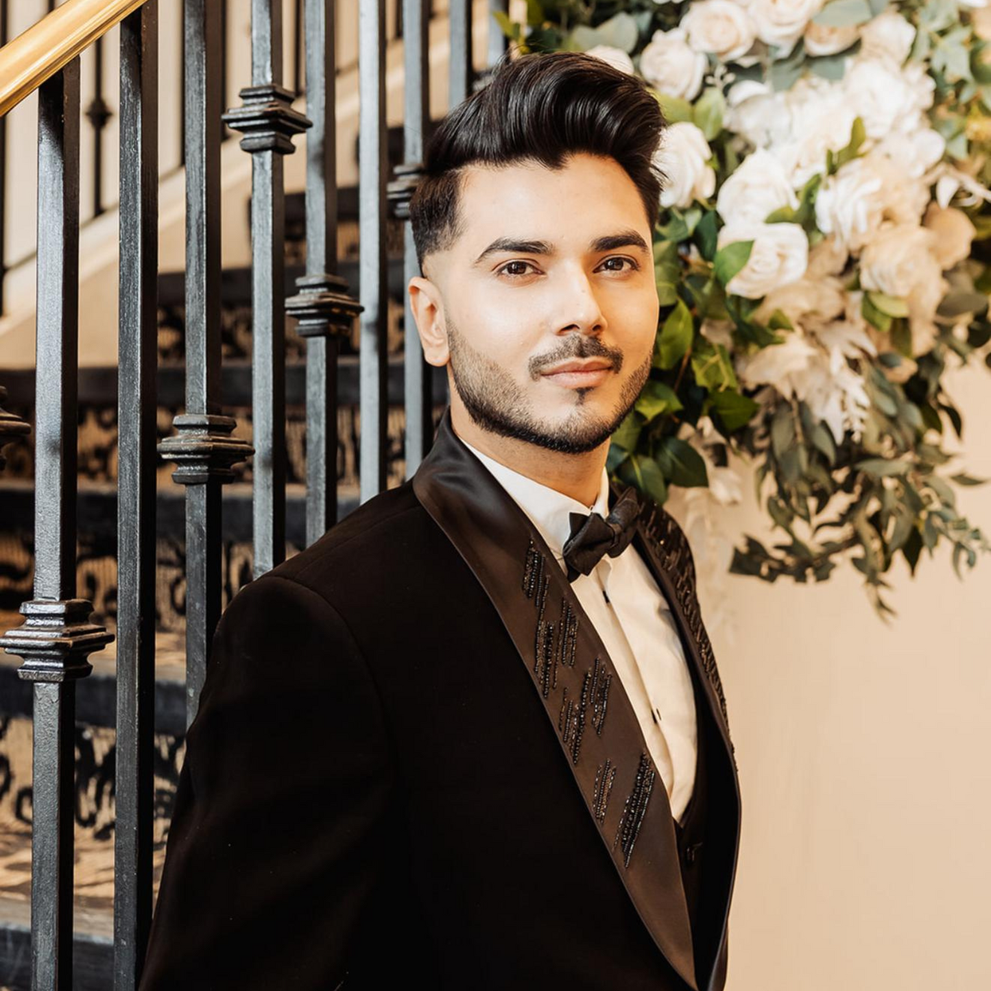 
                  
                    Luxury Hand Embellished Black Tuxedo Suit for Groom
                  
                