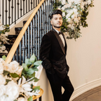 Luxury Hand Embellished Black Tuxedo Suit for Groom