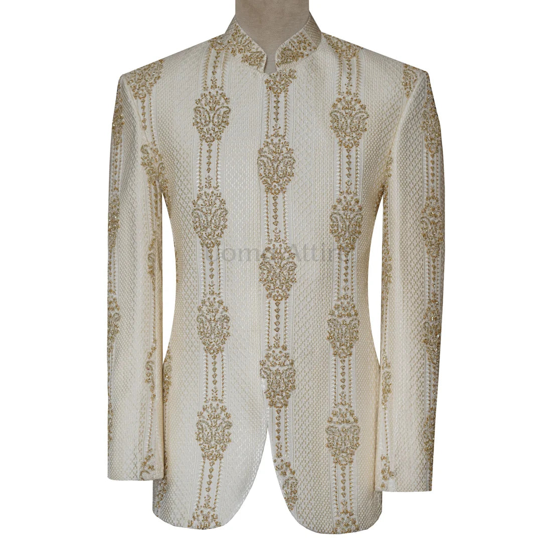 Luxury Off-White Wedding Jodhpuri Suit for Groom
