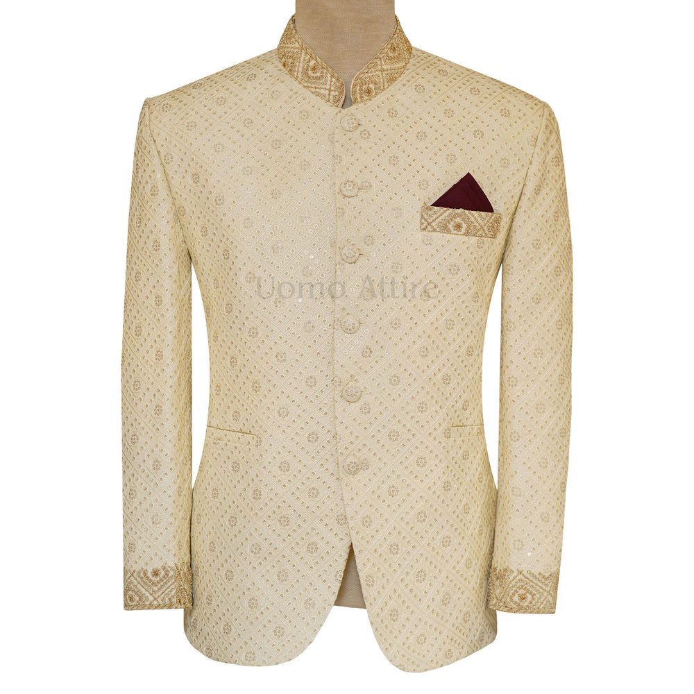 Luxury Off White Prince Coat Pakistan for Men in USA