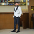 Luxury White & Black Tuxedo Suit for Men