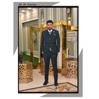 Dark Teal Suiting Fabric 3-Piece Suit for Men Worn By Mr. M Nouman