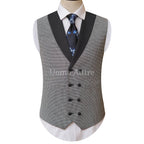 Double Breasted Vest for Shark Skin Bespoke Mens 3 Piece Suit