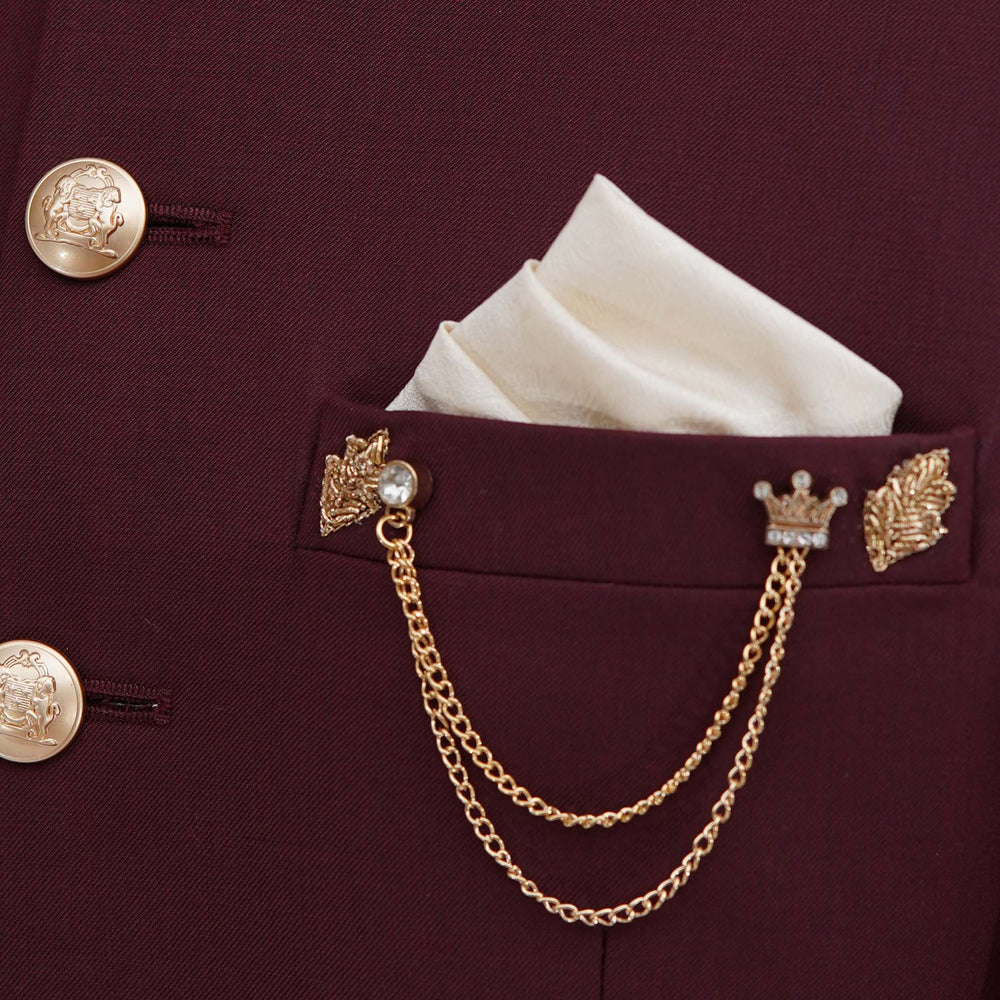 
                  
                    Maroon prince coat with micro embellishment | Maroon prince coat for groom 3
                  
                