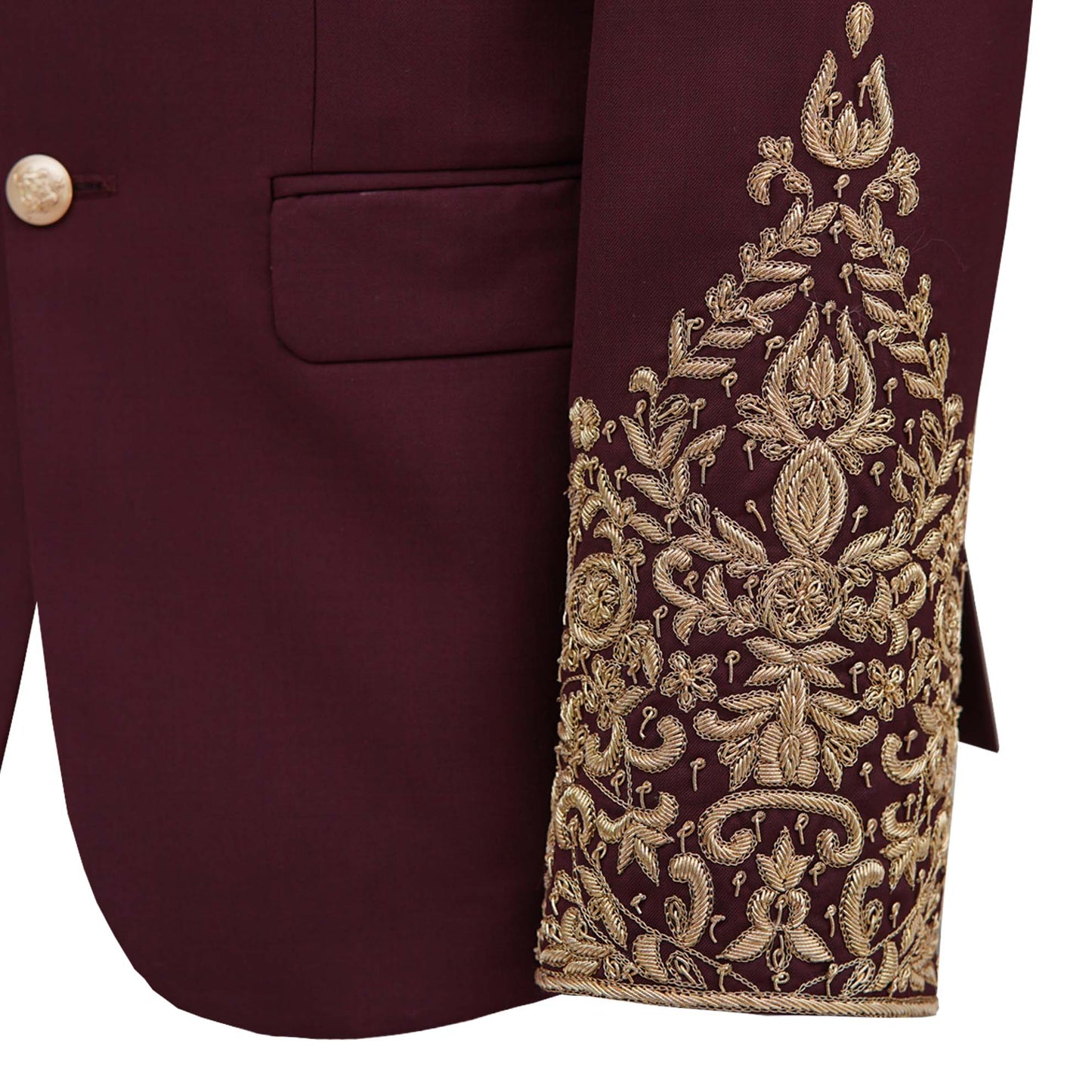 
                  
                    Maroon prince coat with micro embellishment | Maroon prince coat for groom 4
                  
                