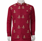 Waistcoat | Resham Embellished Waistcoat | Maroon Waistcoat with Embellishments