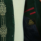 Mehndi Green Prince Coat for Wedding Inside Fashion