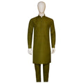Mehndi kurta pajama in raw silk fabric | Kurta Pajama for Men