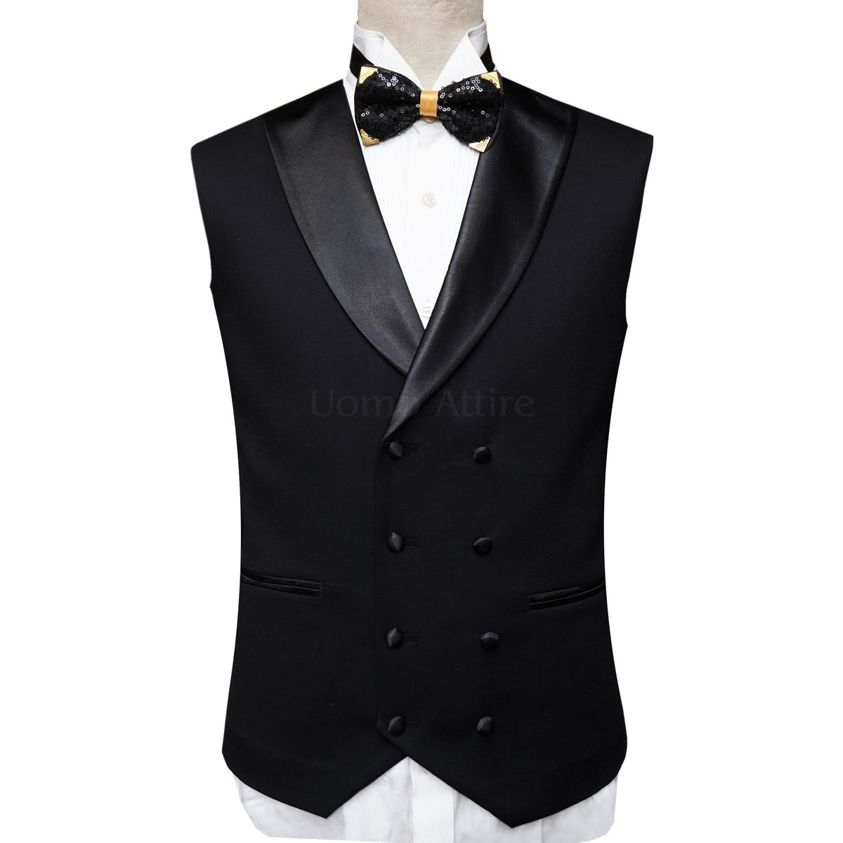 Men's Luxury Bespoke Embellished Black Velvet Tuxedo 3 Piece Suit ...
