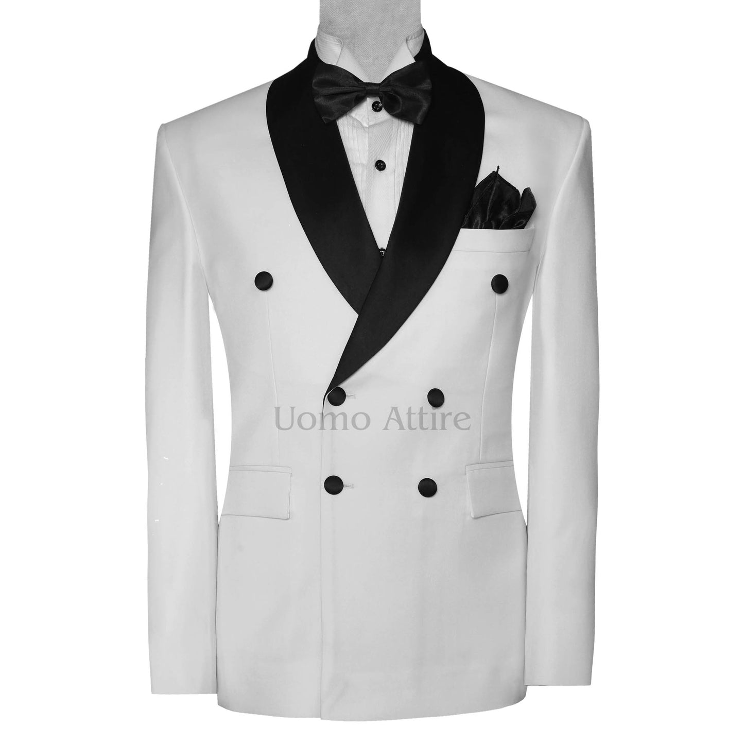 Men's White Double Breasted 2 Piece Suit