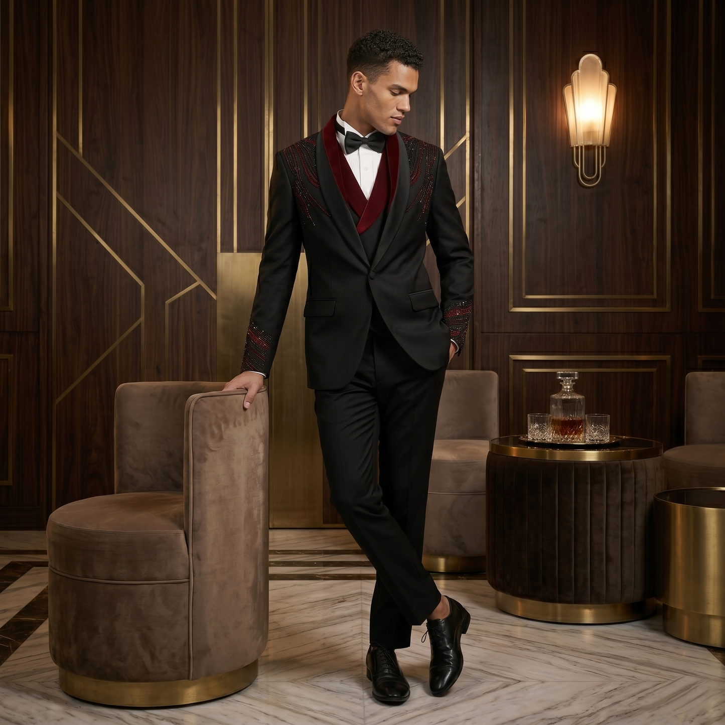 
                  
                    Black and Red Tuxedo Premium Men's Wedding & Evening Suit
                  
                