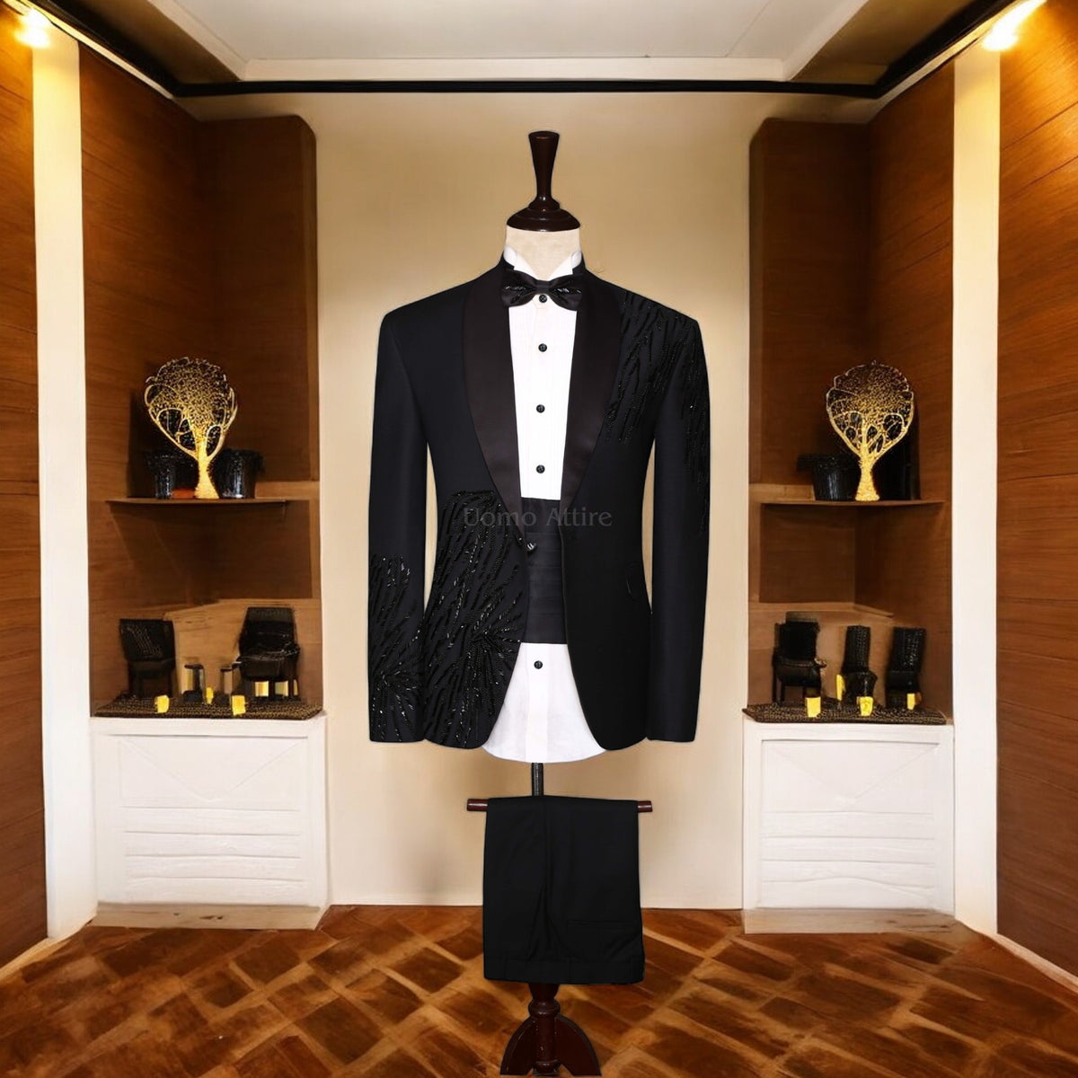 Mens Designer Black Wedding Tuxedo Suit For Groom - Buy Black Tuxedo Suit Online