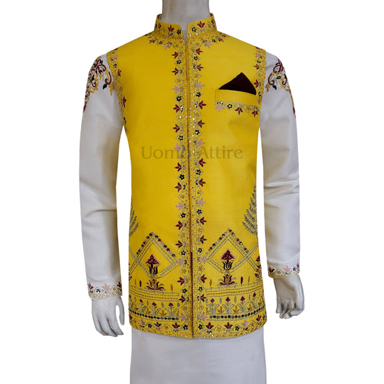 Stylish Embroidered Men Maysori Waistcoat - W-1990
