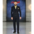 Bespoke Italian Wool Midnight Blue Double Breasted Suit