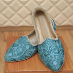 Mint green fully embroidered fabric prince coat with khussa | Prince Coat for Wedding with khussa
