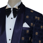 Navy Blue Italian Cut Mens Prom Tuxedo Suit
