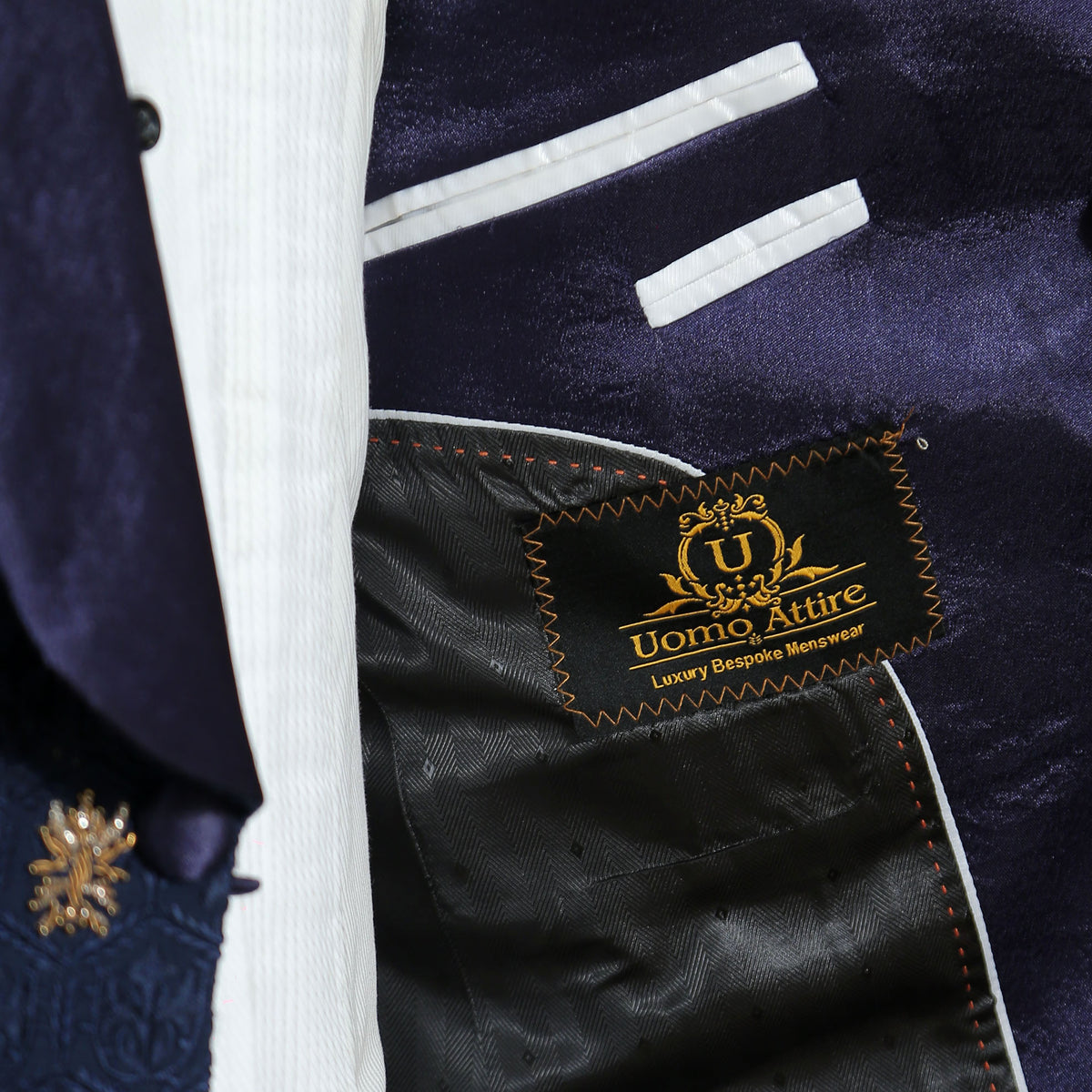 Navy Blue Tuxedo Suit inside lining fashion