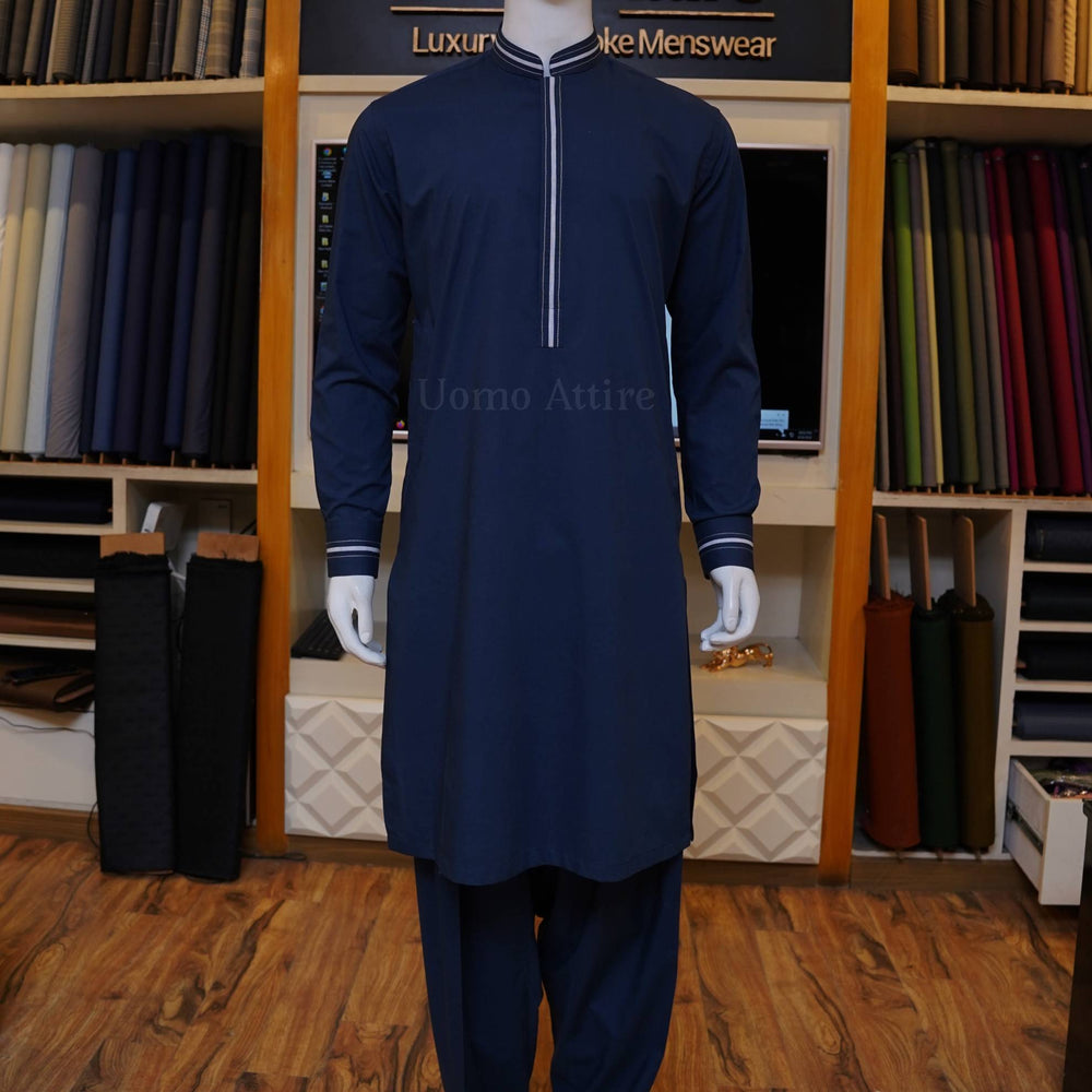 Navy blue shalwar kameez design for men | Designer Shalwar Kameez Design Men