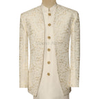 Off White Prince Coat Pakistan with Shalwar Kameez
