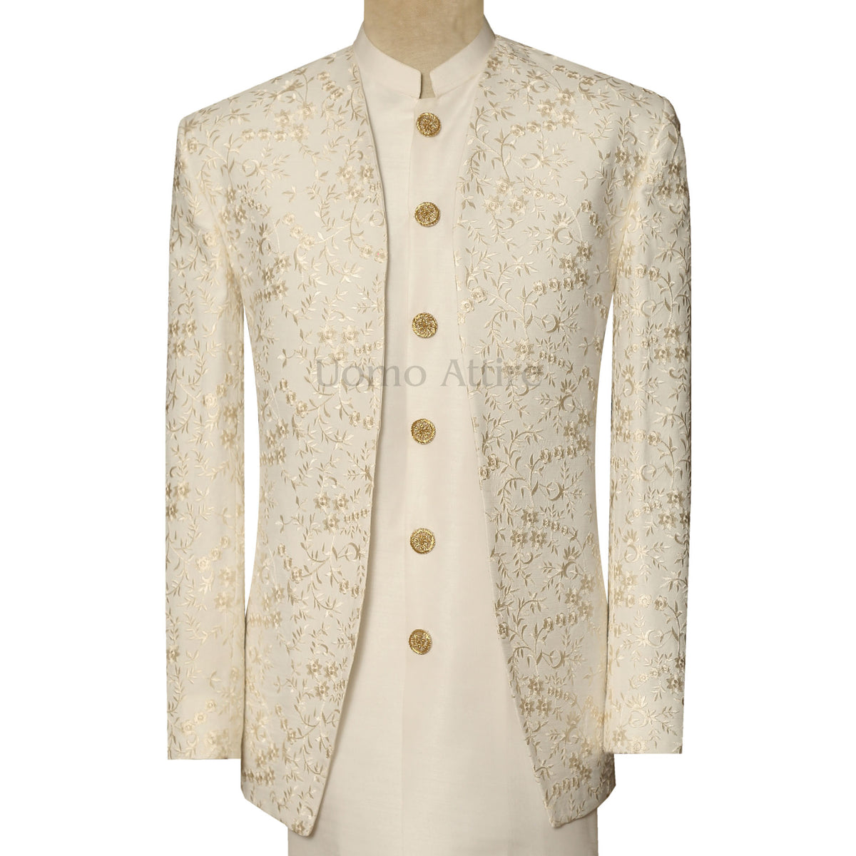 Off White Prince Coat Pakistan with Shalwar Kameez